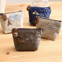 Load image into Gallery viewer, Fashionable Linen Coin Purse with Zipper Closure