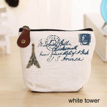 Load image into Gallery viewer, Fashionable Linen Coin Purse with Zipper Closure