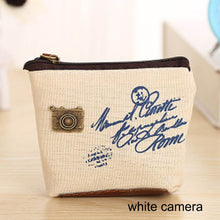 Load image into Gallery viewer, Fashionable Linen Coin Purse with Zipper Closure