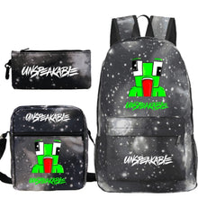Load image into Gallery viewer, Cartoon Backpack 3-Piece Set — UNSPEAKABLE Merch for School & Travel