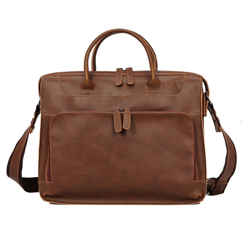 Vintage Leather Briefcase Bag for 14 Inch Laptop