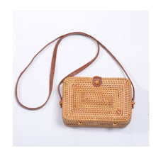 Load image into Gallery viewer, Woven Rattan Bag Round Straw Shoulder Bag Small Beach HandBags Women Summer Hollow Handmade Messenger Crossbody Bags
