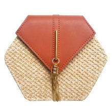 Load image into Gallery viewer, Hexagon Mulit Style Straw+leather Handbag Women Summer Rattan Bag Handmade Woven Beach Circle Bohemia Shoulder Bag New Fashion
