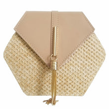 Load image into Gallery viewer, Hexagon Mulit Style Straw+leather Handbag Women Summer Rattan Bag Handmade Woven Beach Circle Bohemia Shoulder Bag New Fashion
