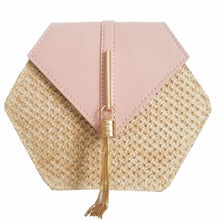 Load image into Gallery viewer, Hexagon Mulit Style Straw+leather Handbag Women Summer Rattan Bag Handmade Woven Beach Circle Bohemia Shoulder Bag New Fashion
