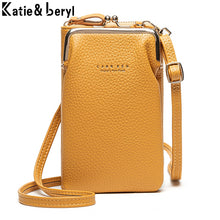 Load image into Gallery viewer, Fashion Small Crossbody Bags Women Mini PU Leather Shoulder Messenger Bag For Girls Yellow Bolsas Ladies Phone Purse Zipper Flap
