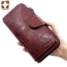 Load image into Gallery viewer, Women&#39;s wallet made of leather Wallets Three fold VINTAGE Womens purses mobile phone Purse Female Coin Purse Carteira Feminina
