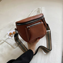 Load image into Gallery viewer, 2021Designer Crossbody Bag Pu Leather Soft Messenger Bags For Ladies Zipper Wide Shoulder Strap Mini Retro Woman Bag Female Bags
