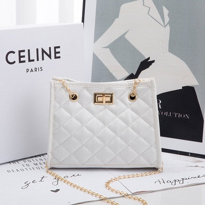 Diamond Lattice PU Small Chain Bag Shoulder For Women 2021 Mini Phone Fashion Crossbody Bag Female Trend Handbag Messenger Bags