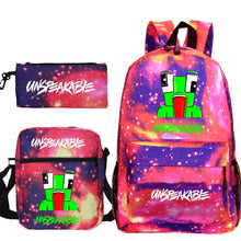 Load image into Gallery viewer, Cartoon Backpack 3-Piece Set — UNSPEAKABLE Merch for School &amp; Travel
