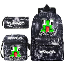 Load image into Gallery viewer, Cartoon Backpack 3-Piece Set — UNSPEAKABLE Merch for School &amp; Travel
