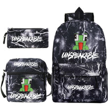 Load image into Gallery viewer, Cartoon Backpack 3-Piece Set — UNSPEAKABLE Merch for School &amp; Travel
