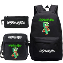 Load image into Gallery viewer, Cartoon Backpack 3-Piece Set — UNSPEAKABLE Merch for School &amp; Travel
