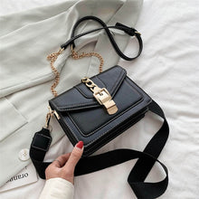 Load image into Gallery viewer, Fashion chain lady Sling bag Panelled color PU Leather Crossbody Bag For Women 2021 new Wide strap Shoulder Messenger Bag Ladies
