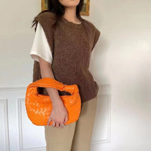 Load image into Gallery viewer, 2021 Fashion Handmade Woven Bag Luxury Woven Leather Printed Shoulder Bag Lady Crossbody Hobo PU Knotted Handle Casual Handbag
