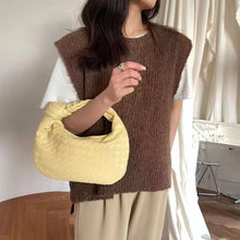 Load image into Gallery viewer, 2021 Fashion Handmade Woven Bag Luxury Woven Leather Printed Shoulder Bag Lady Crossbody Hobo PU Knotted Handle Casual Handbag
