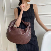 Load image into Gallery viewer, 2021 Fashion Handmade Woven Bag Luxury Woven Leather Printed Shoulder Bag Lady Crossbody Hobo PU Knotted Handle Casual Handbag
