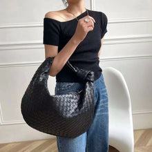 Load image into Gallery viewer, 2021 Fashion Handmade Woven Bag Luxury Woven Leather Printed Shoulder Bag Lady Crossbody Hobo PU Knotted Handle Casual Handbag
