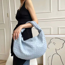 Load image into Gallery viewer, 2021 Fashion Handmade Woven Bag Luxury Woven Leather Printed Shoulder Bag Lady Crossbody Hobo PU Knotted Handle Casual Handbag
