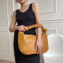 Load image into Gallery viewer, 2021 Fashion Handmade Woven Bag Luxury Woven Leather Printed Shoulder Bag Lady Crossbody Hobo PU Knotted Handle Casual Handbag
