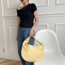 Load image into Gallery viewer, 2021 Fashion Handmade Woven Bag Luxury Woven Leather Printed Shoulder Bag Lady Crossbody Hobo PU Knotted Handle Casual Handbag
