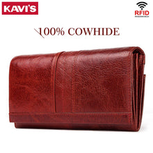 Load image into Gallery viewer, Women&#39;s Genuine Leather Wallet — KAVI&#39;S Long Zipper Organizer

