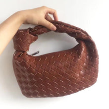 Load image into Gallery viewer, 2021 Fashion Handmade Woven Bag Luxury Woven Leather Printed Shoulder Bag Lady Crossbody Hobo PU Knotted Handle Casual Handbag
