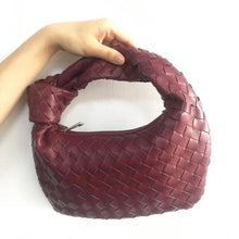 Load image into Gallery viewer, 2021 Fashion Handmade Woven Bag Luxury Woven Leather Printed Shoulder Bag Lady Crossbody Hobo PU Knotted Handle Casual Handbag
